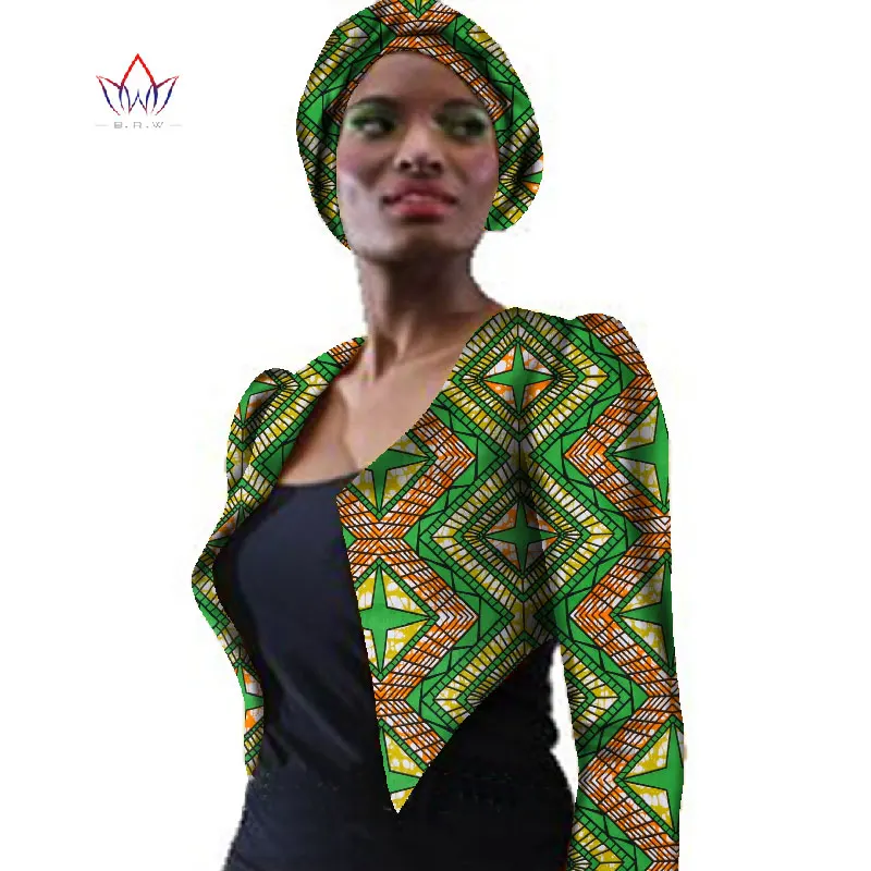 Новая африканская женская одежда OutfitsTrech пальто Базен Африканский принт пальто куртка Дашики размера плюс верхняя одежда WY057