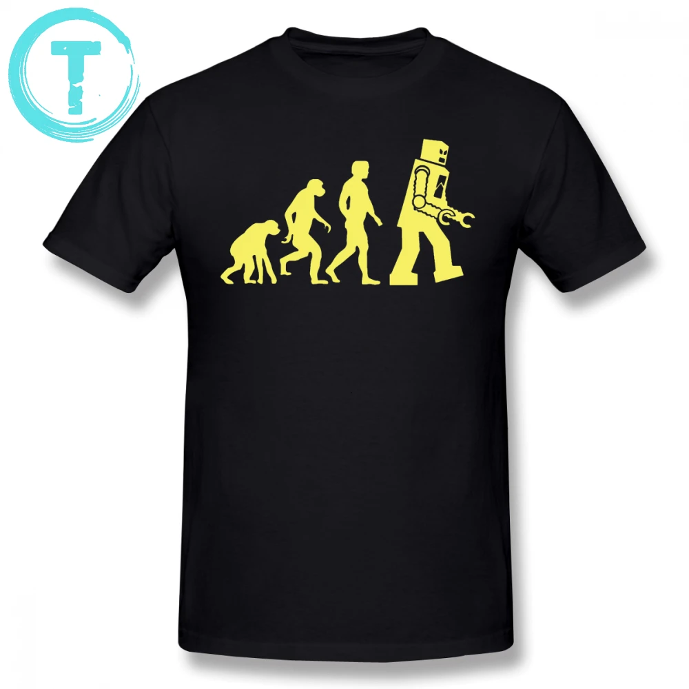 

Big Bang Theory T Shirt Cartoon Print Sheldon Robot Evolution T-Shirt Oversized Short-Sleeve Tee Shirt Print Men Basic Tshirt