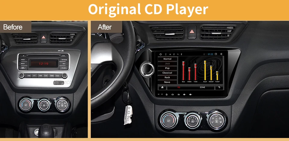Best Octa core android 8.1 car dvd gps navigation 9 inch for Kia k2 RIO 2010 2011 2012 car video player gps car multimedia player 3