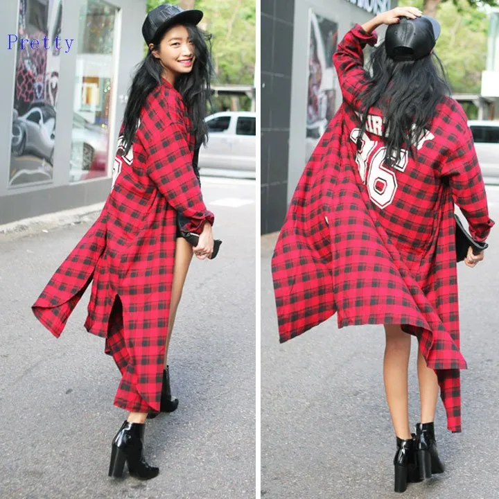 red checked shirt dress womens