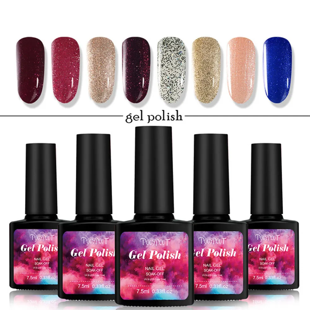 

LED UV Gel Nail Polish Lasting Soak off Glitter Varnish DIY Polish Decoration Fake Foil faux ongles paznokcie Venalisa A28