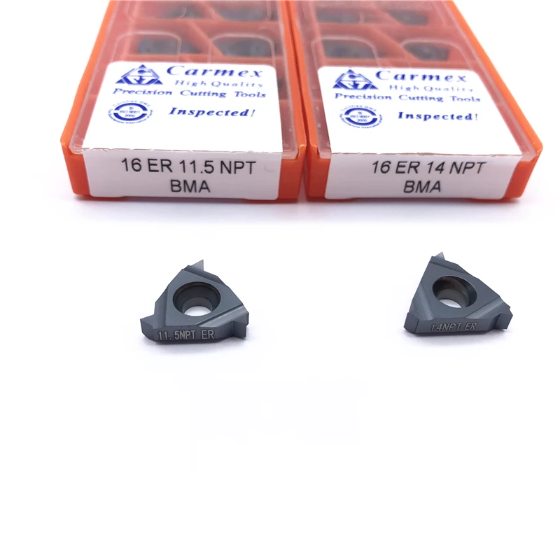 

10 шт. Carmex 16ER 11.5NPT 14NPT 18NPT BMA карбидные вставки токарный станок с ЧПУ режущие инструменты резьбовые токарные инструменты лезвия с резьбой