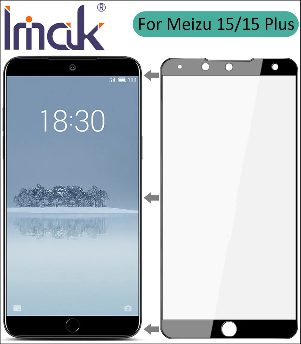 

Imak Full Screen Cover Protective Tempered Glass For Meizu 15 Plus 2.5D Curved oleophobic