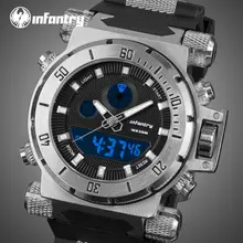 INFANTRY Men Sports Watches LED Display Analog Digital Quartz Watches Relojes Waterproof Chronograph Wristwatches Male Clocks