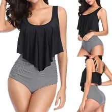 SAGACE одежда, сексуальный купальник для женщин и девушек, хит, Летний Пляжный черный купальник, купальный костюм, высокая талия, пуш-ап, пляжная одежда