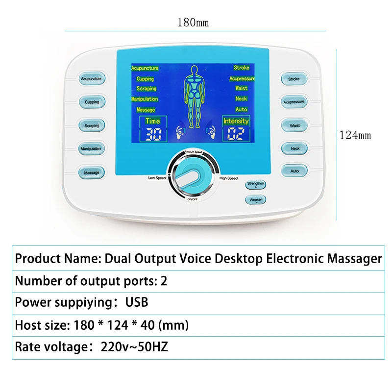 10 Modes Tens Acupuncture Therapy Massager Electric Body Slimming Pulse Muscle Relax Pain Relief Stimulator Health Care + 4 pads