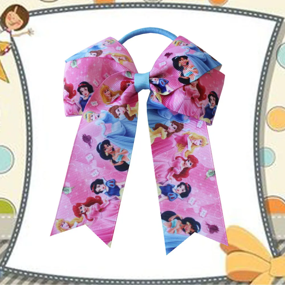 

20pcs 4.5" Cheer Leader Bow Elastic Grosgrain Ribbon Hair Bows WITH Girls' Boutique Kids Hair Clip Hair Accessories