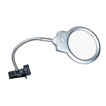 

2.5X 107MM LED Illuminating Magnifier Metal Hose Magnifying Glass Desk Table Reading Lamp Light with Clamp