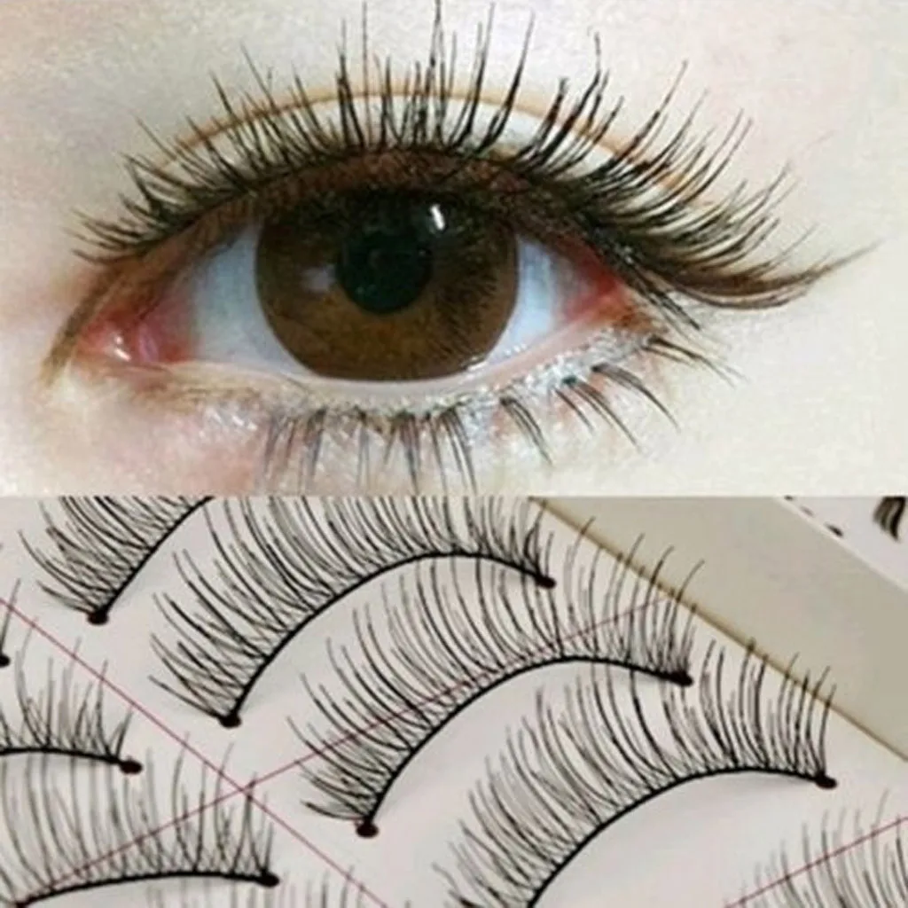 

10PCS Soft Natural Cross Handmade Eye Lashes Makeup Extension False Mink Natural Eyelashes Extension False Eyelashes For Beauty