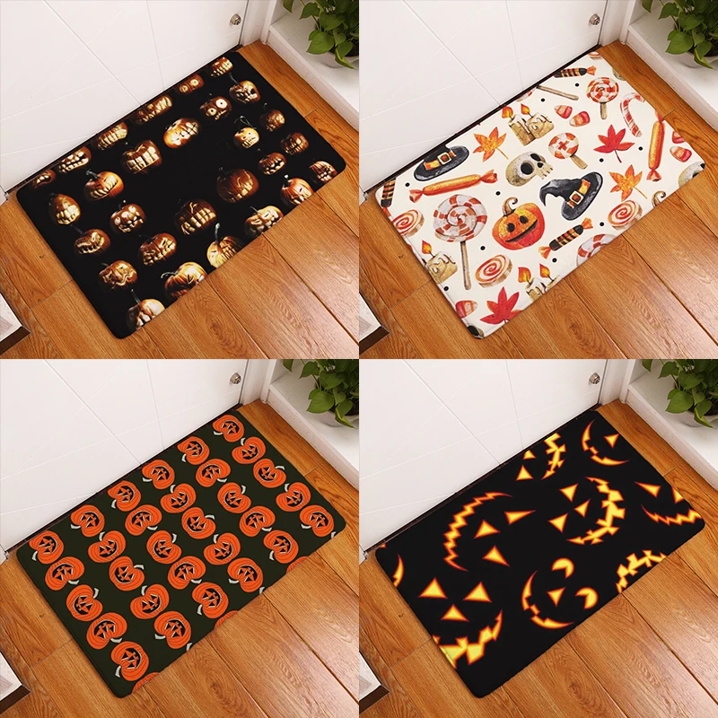 Nordic Flannel Kitchen Door Mat Halloween Skull Cartoon Carpet Bedroom Rug Pumpkin Decorative Stair Mats Home Decor Crafts Mat Nordic Flannel Kitchen Door Mat Halloween Skull Cartoon Carpet Bedroom Rug Pumpkin Decorative Stair Mats Home Decor Crafts Mat