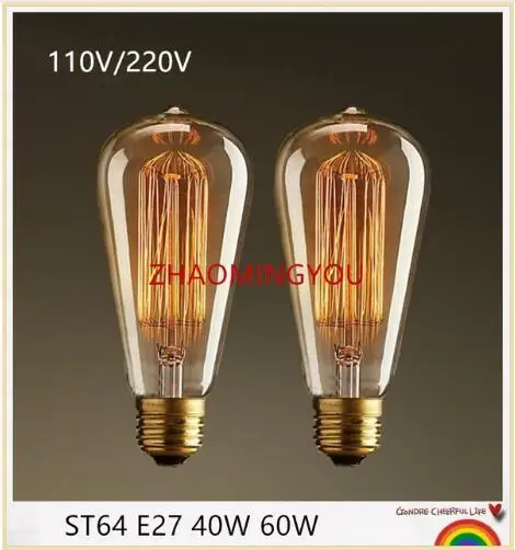 

YON NEW LED Bulb Light Ampoule Vintage ST64 E27 40W 60W Led Edison Bulb 40W 60W Lumiere Led Lamp 110V 220V Energy Saving Lights