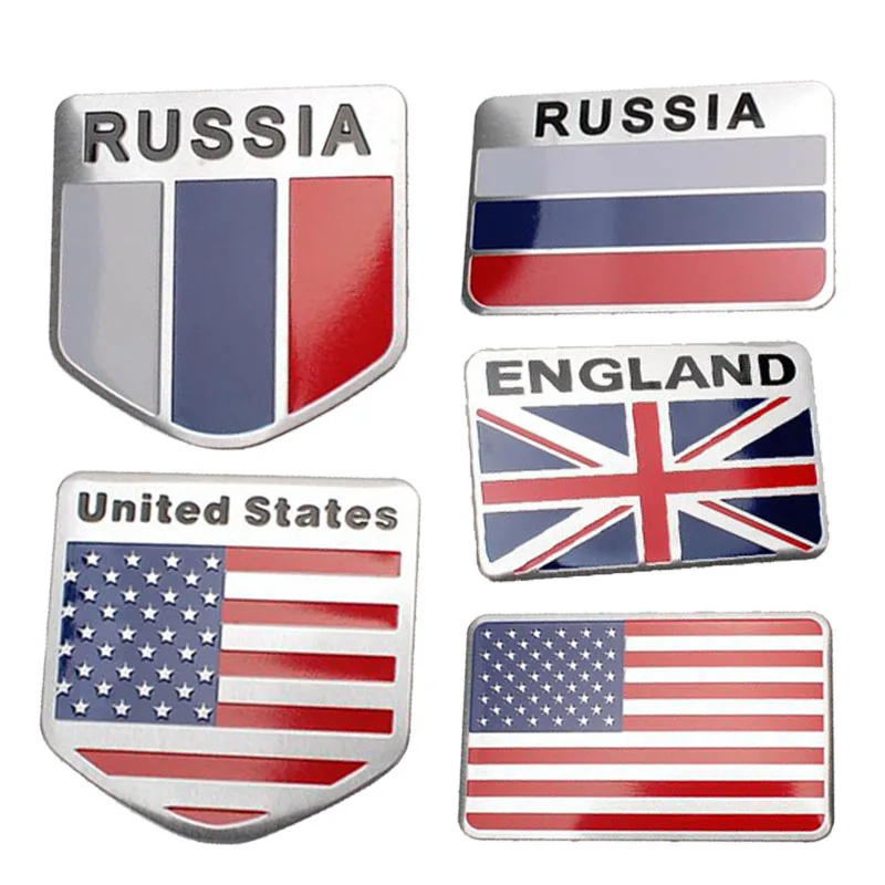 3D Aluminum Alloy Various Flag 1.75/"x 1.75/" Metal Emblem Sticker Decal Car