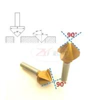 תואר נירוסטה 6pcs / סט 90 תואר טיטניום מצופה chamfer קאטר נירוסטה מיוחד עיבוד תלת קצה chamfer Bit (5)