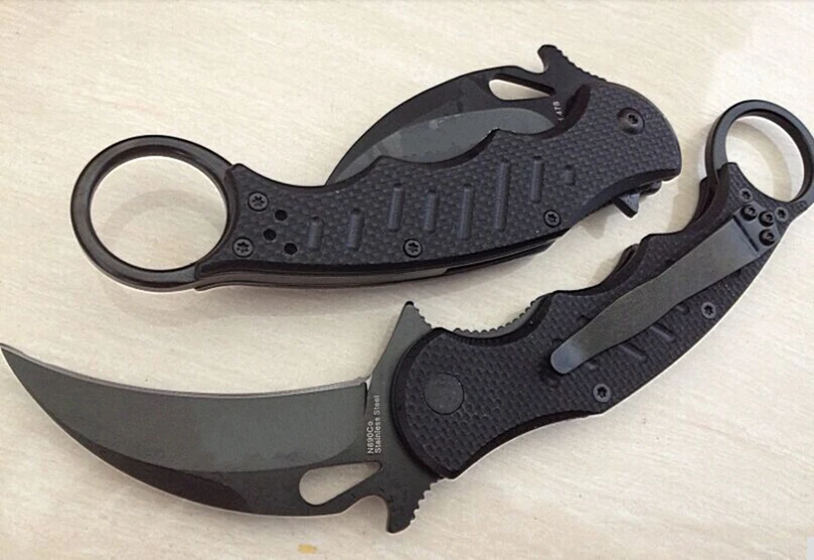 Karambit Складной нож 440C Лезвие G10 Ручка для тренировок на открытом воздухе Когти для кемпинга охоты карманные спасательные ножи для выживания EDC инструменты