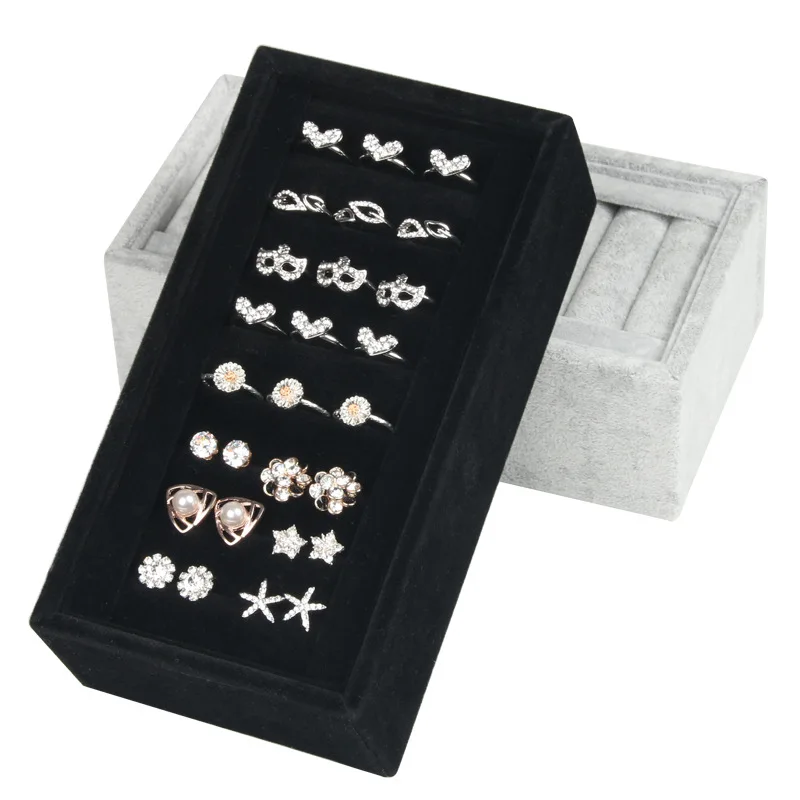  Velvet Ring Display Tray Bangle Display Holder Stand Jewelry Exhibit Tray For Store Show and Storag
