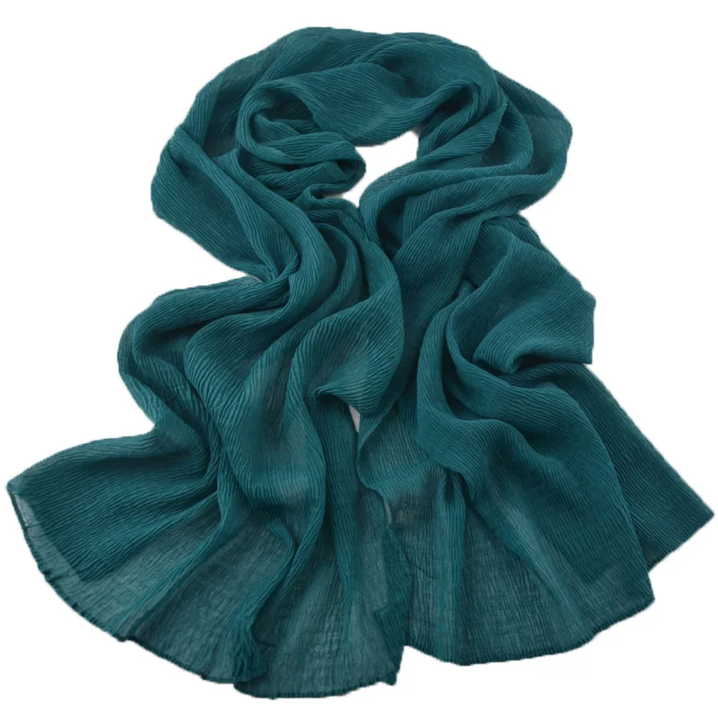 

2019 New Summer White Black Pink Grey Pleated Wrinkle Bubble Cotton Jersey Hijab Scarf for Ladies Maxi Crinkle Head Hair Scarves