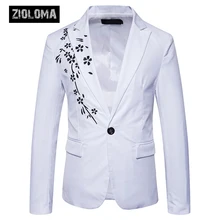 Мужская куртка-блейзер ZIOLOMA, приталенный деловой костюм на одной пуговице, повседневная куртка