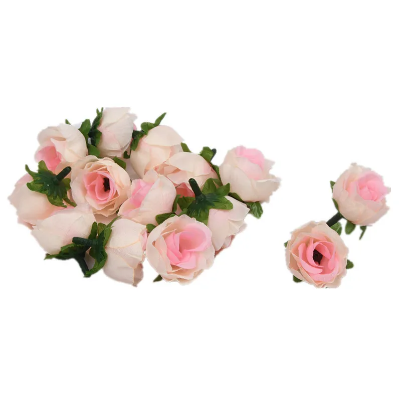 2019 3 см искусственный бутон розы ручной работы DIY маленький цветок Свадебная стена Цветочная композиция без зажимы 10 шт
