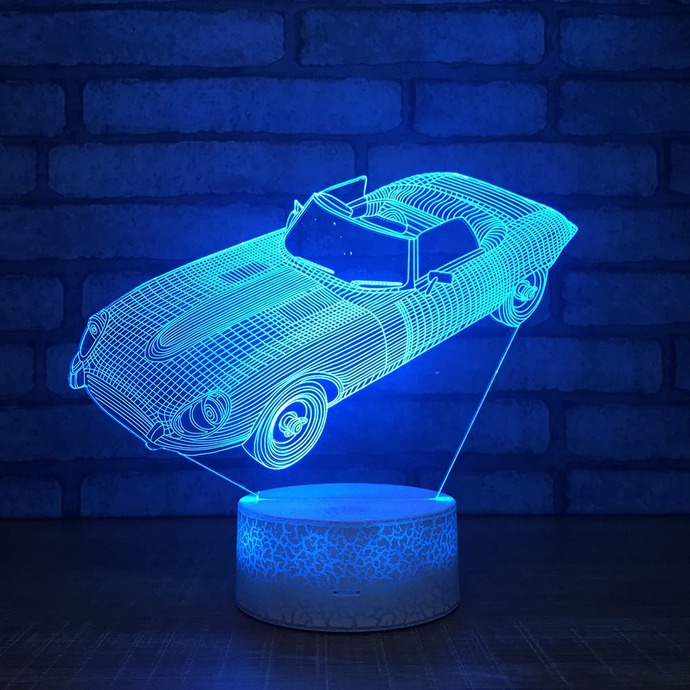 Спортивный автомобиль 3D ночник Usb сенсорный выключатель 3d лампа креативный электронный подарок Led Usb 3d светильники Новинка 3d лампа