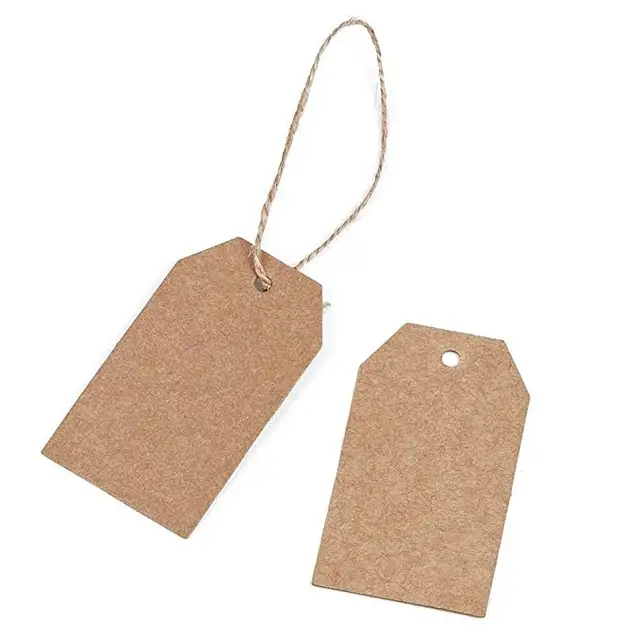 100pcs brown Kraft paper tags with hole for wedding or party decoration