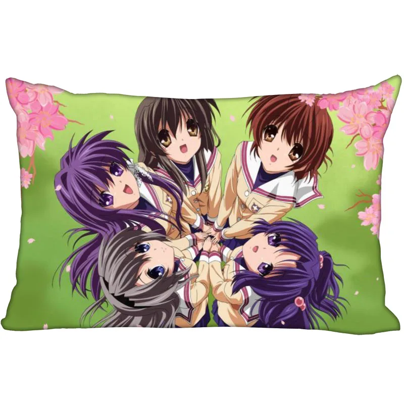 

Clannad Pillow Cover Bedroom Home Office Decorative Anime Pillowcase Rectangle Zipper Pillow cases Satin Fabric No Fade