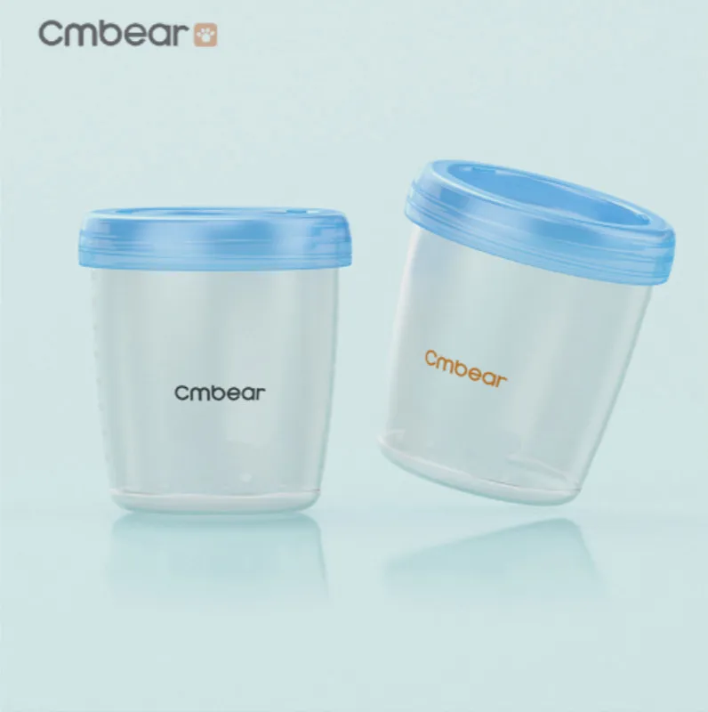 

CMbear 2PCS 180ML Breast Milk Storage Cups BPA Free Breastmilk Storage Organizer Baby Milk Freezer For Babies Breast Feeding