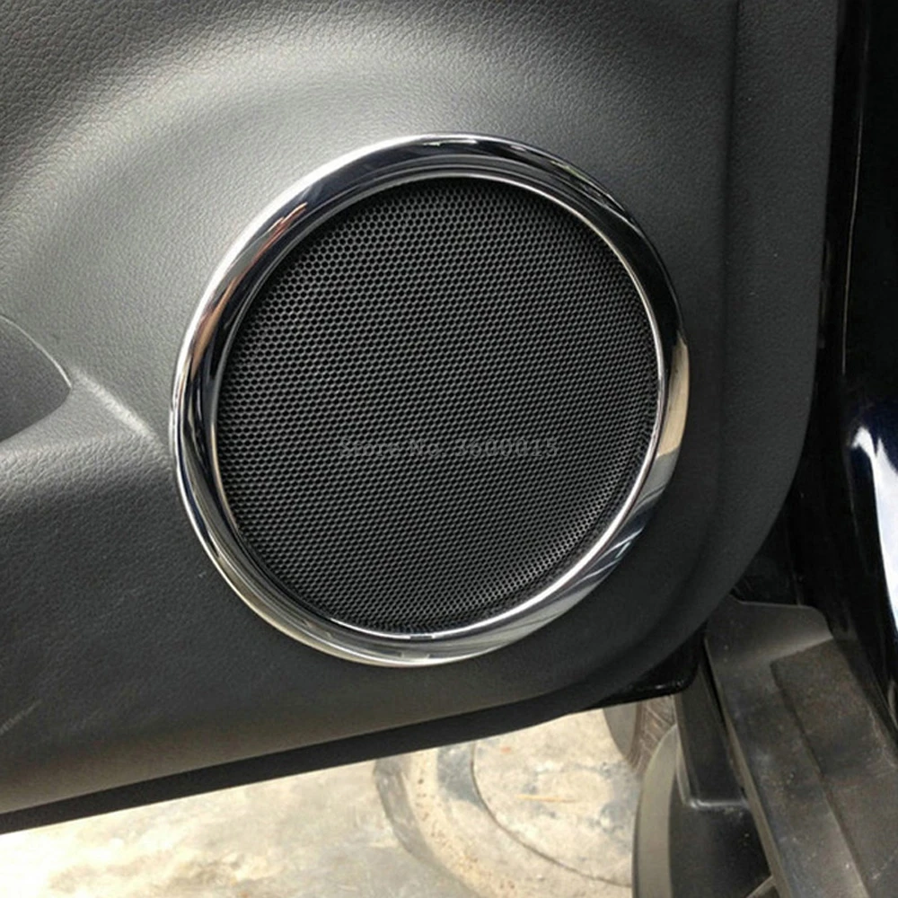 For Nissan Qashqai 2014 2015 2016 2017 2018 Interior Accessories ABS Chrome Audio Ring Loudspeaker Cover Decorative Trim Molding |