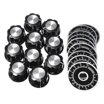 

20pcs Adjustable Rotate Button Potentiometer Control Knobs 0-100 Scale Sheet,black Dropshipping