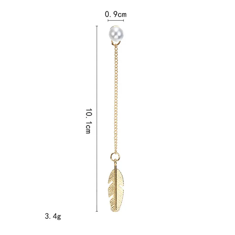Fashion Alloy Earrings Ear Women Fashion Metal Leaf Earrings Ear Clip pearl tassel earrings earrings flannel storage bag F15 (1)