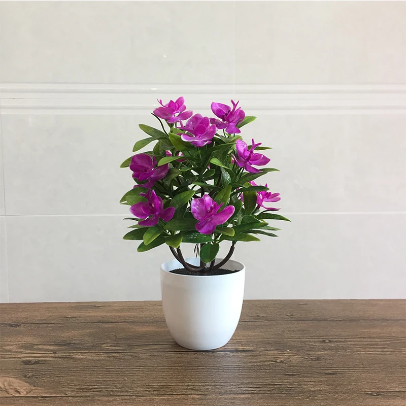 artificial potted flowers New phalaenopsis orchid bonsai plastic flower landscape decoration set  (5)
