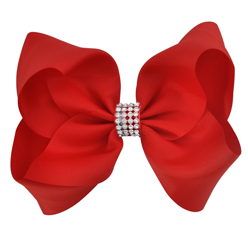 Girls Hair Bow Clips rainbow hair clip pearl hair accessories 8 Inch