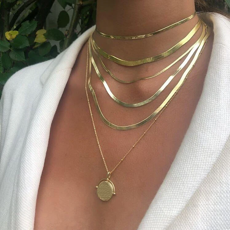

Collier Time-limited New Copper Maxi Necklace Collares 2018 Cheap Wholesale Sparking 30+8cm Extend Women Simple Choker Necklace