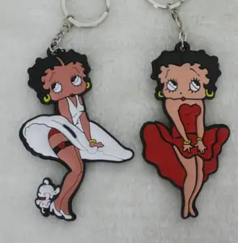 

Hot sale 20 pcs Cartoon mixed Betty Double-sided PVC keychains Anime Keychain T-3