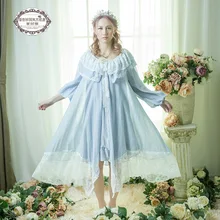 Новое поступление, Женская весенне-летняя Ночная рубашка в деревенском стиле свободного кроя, женские комплекты одежды для сна принцессы, одежда для сна, Vestidos BLY1806