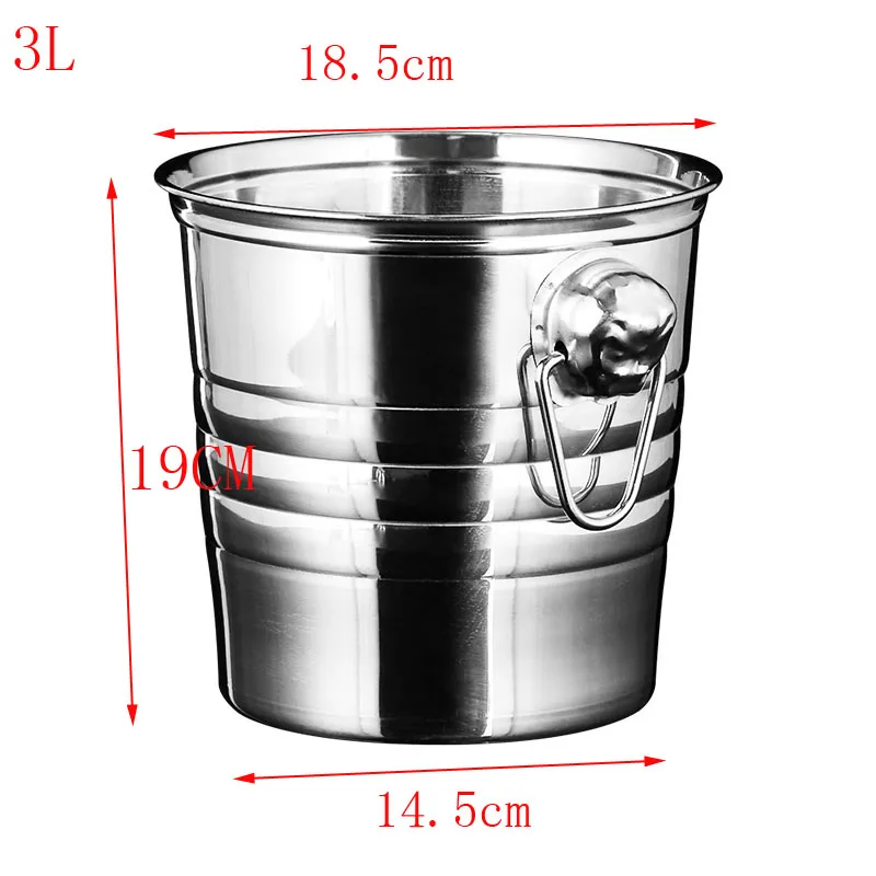 Золотистое толстое ведро для льда из нержавеющей стали с головой тигра, для шампанского, Охлажденного Вина, пива, красного цвета, винный куб, бар Ktv, две ручки, ведро - Цвет: 7