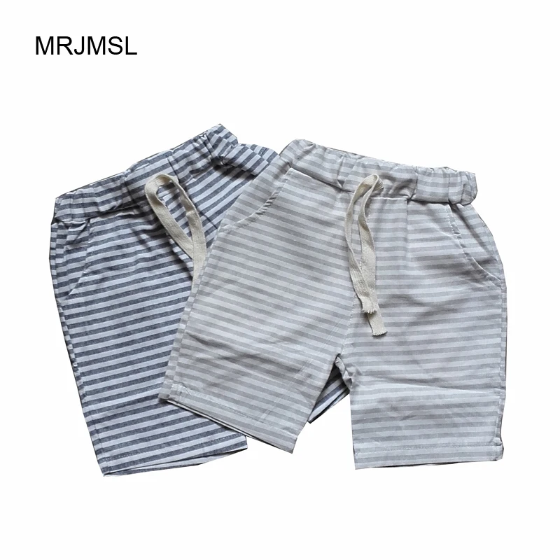 

2019 Children Pants for Baby Boy Summer Trousers kids Harem Pants boys shorts loose stripes cotton grey qing beach