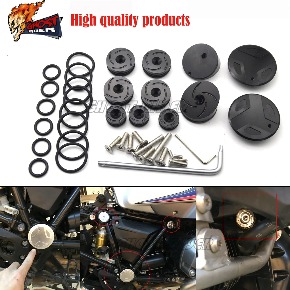 

for BMW R1200GS/Adventure R1200RT 2014-2018 2014 2015 2016 2017 Frame Hole Decoration Plugs Cover Caps Set Frame End Caps