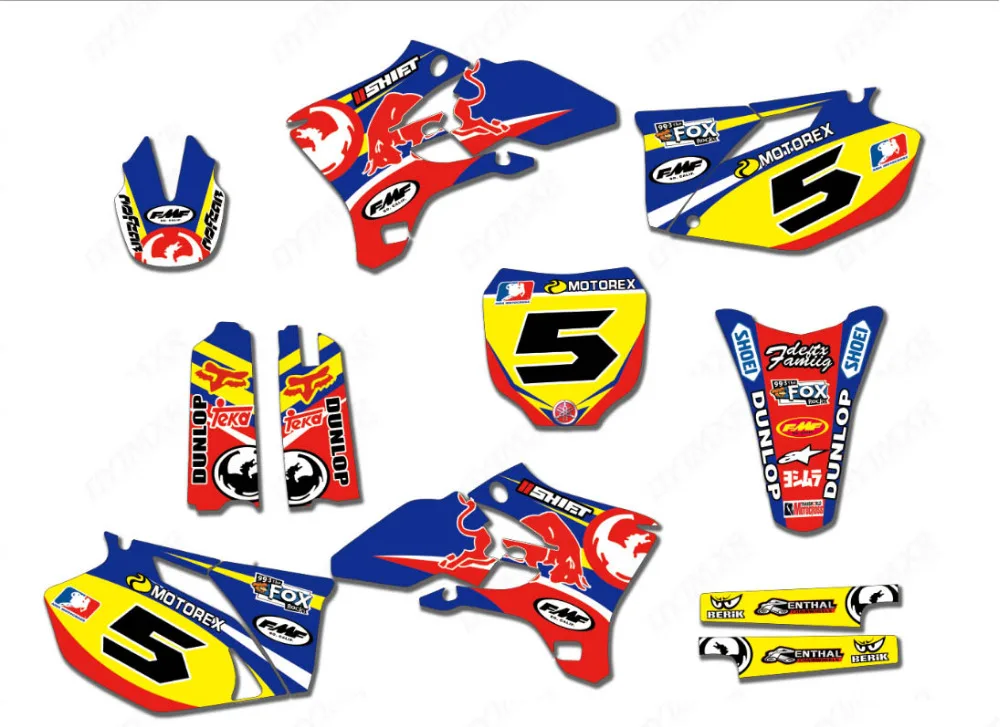 Байк Графика наклейки обувь для езды на мотоцикле Yamaha YZ250F YZF250 YZF450 2003-2005