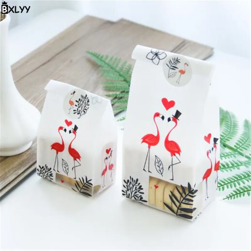 

BXLYY 20pc New Net Red Flamingo Cookie Dessert Snack Bag Ins Wind Scrub Candy Bag Wedding Supplies Birthday Party Candy Box.7z