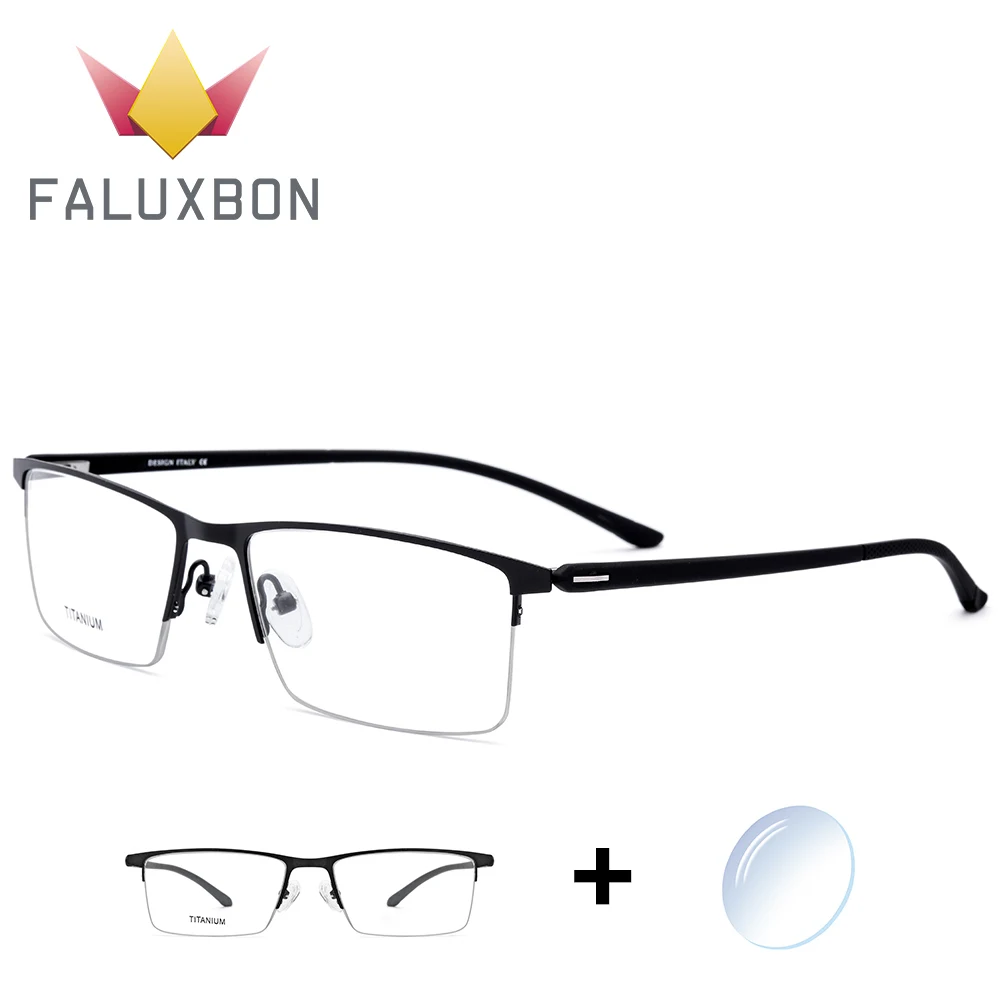 

Ultraligh Semi Rimless Optical Prescription Glasses Men Rectangle Eyeglasses Titanium Alloy Myopia Transparent Eyewear Male 2019