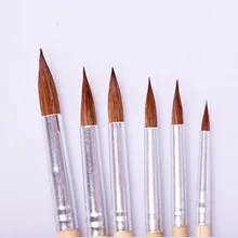 6 шт./компл., колонковая кисть круглая голова короткая деревянный стержень для рисования акварельными красками и гуашью, кисточка для Кисть Акриловая масляной краски Художественные рисовальные принадлежности