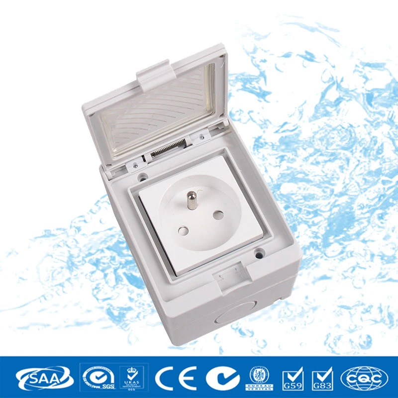 Free shipping One position French Style Socket 16A 250V Bathroom Use