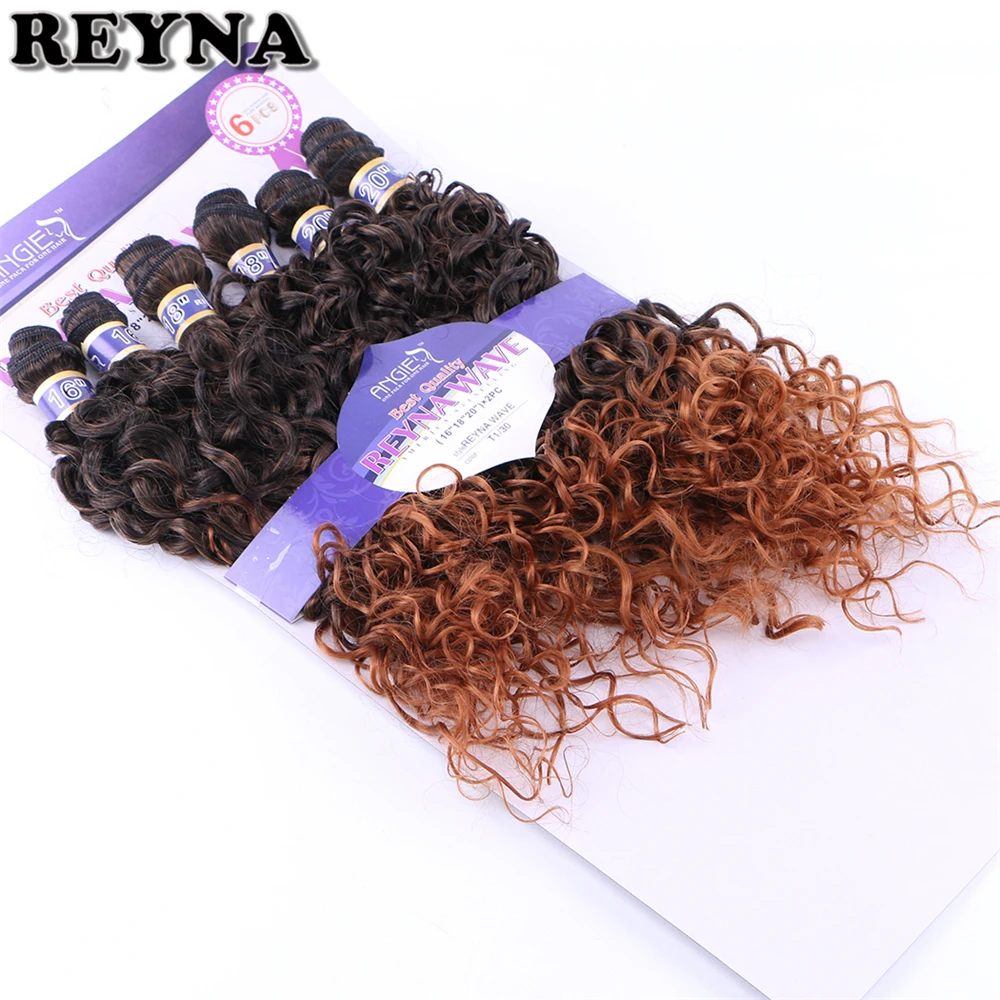 Reyna water wave hair bundle 6 pieces one set Synthetic hair extension tissage fiber hair weaving