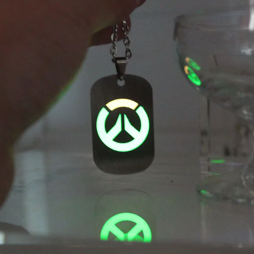 

Overwatch necklace glowing Necklace Pendants Overwatch necklace Fashion Jewelry Pendant glow in the dark women men necklace