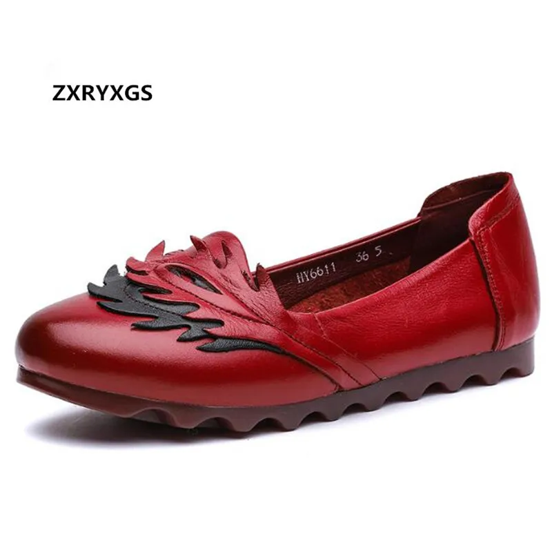 

2019 Best-selling New Elegant Comfort Women Fashion Shoes Flat Non-slip Flowers Soft Genuine Leather Shoes Woman Flats Shoes