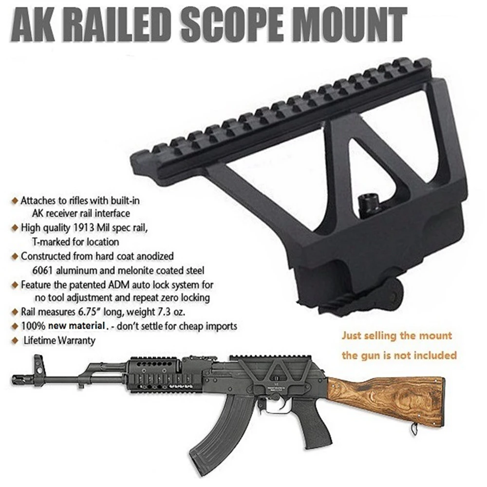 WIPSON Quick Detach QD AK Gun Side Rail Scope Mount with Picatinny Side