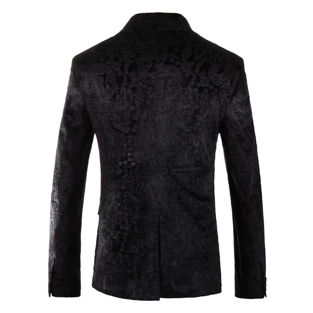 PAULKONTE 2019 New Men Pattern Suit Dress Jacket Black Business Family Dinner High Quality Self Cultivation Temperament Clothing PAULKONTE 2019 New Men Pattern Suit Dress Jacket Black Business Family Dinner High Quality Self Cultivation Temperament Clothing