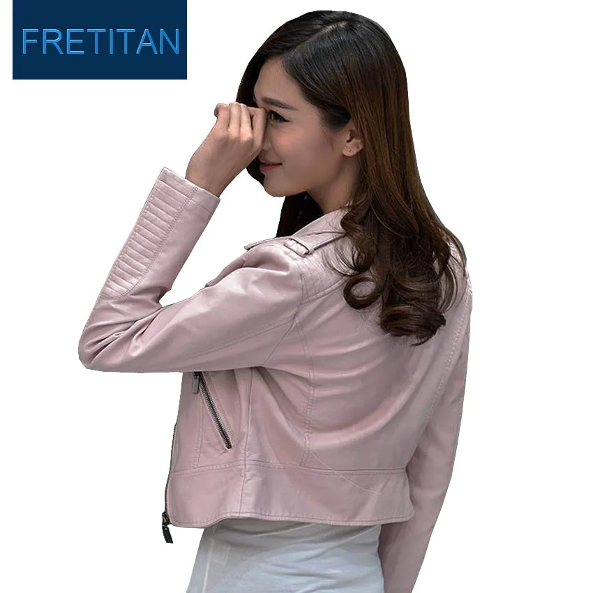 2017 new style designer women pu coats pink brand high