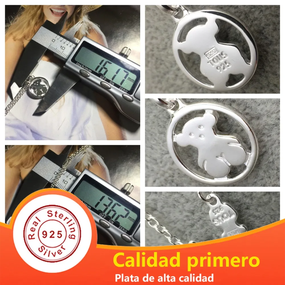 

EDELL 100% 925 Sterling Silver 1:1 Brand New Bear Pendant Decorative Necklace 614784500 Original Women's High Quality Jewelry