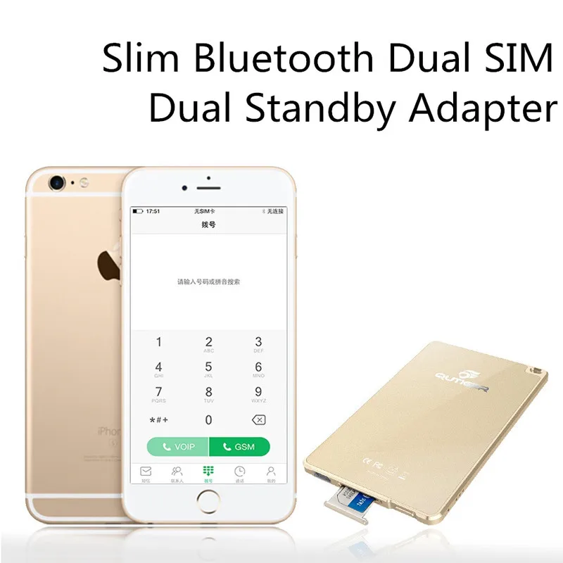 

Dual Sim Card Adapter Bluetooth for Apple iPhone iPad Touch iPod Slim Dual Standby Adapter Two Active Sim Card Holder